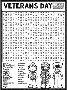 Veterans day word search activity by tied teaching tpt