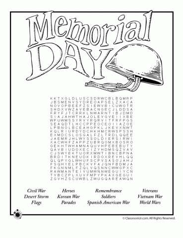Memorial day worksheets for kids woo jr kids activities childrens publishing