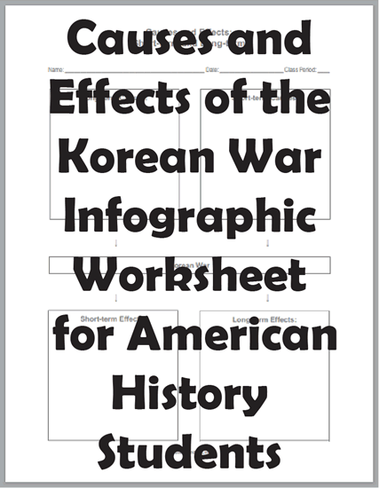 Causes and effects of the korean war worksheet student handouts