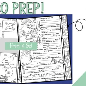 Korean war doodle notes and digital guided notes