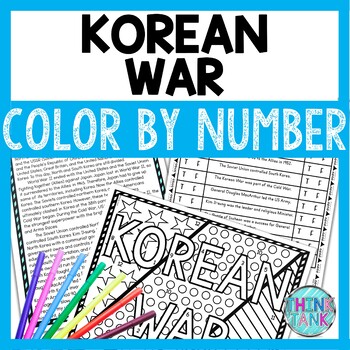 Korean war color by number reading passage and text marking