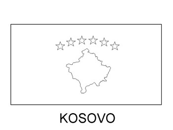 Kosovo flag printable kosovo flag coloring sheet tpt