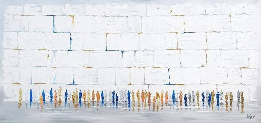 Multicolor western wall kotel art home design rolled canvas print modern home design gift for jewish home modern kotel painting oil painting handmade products
