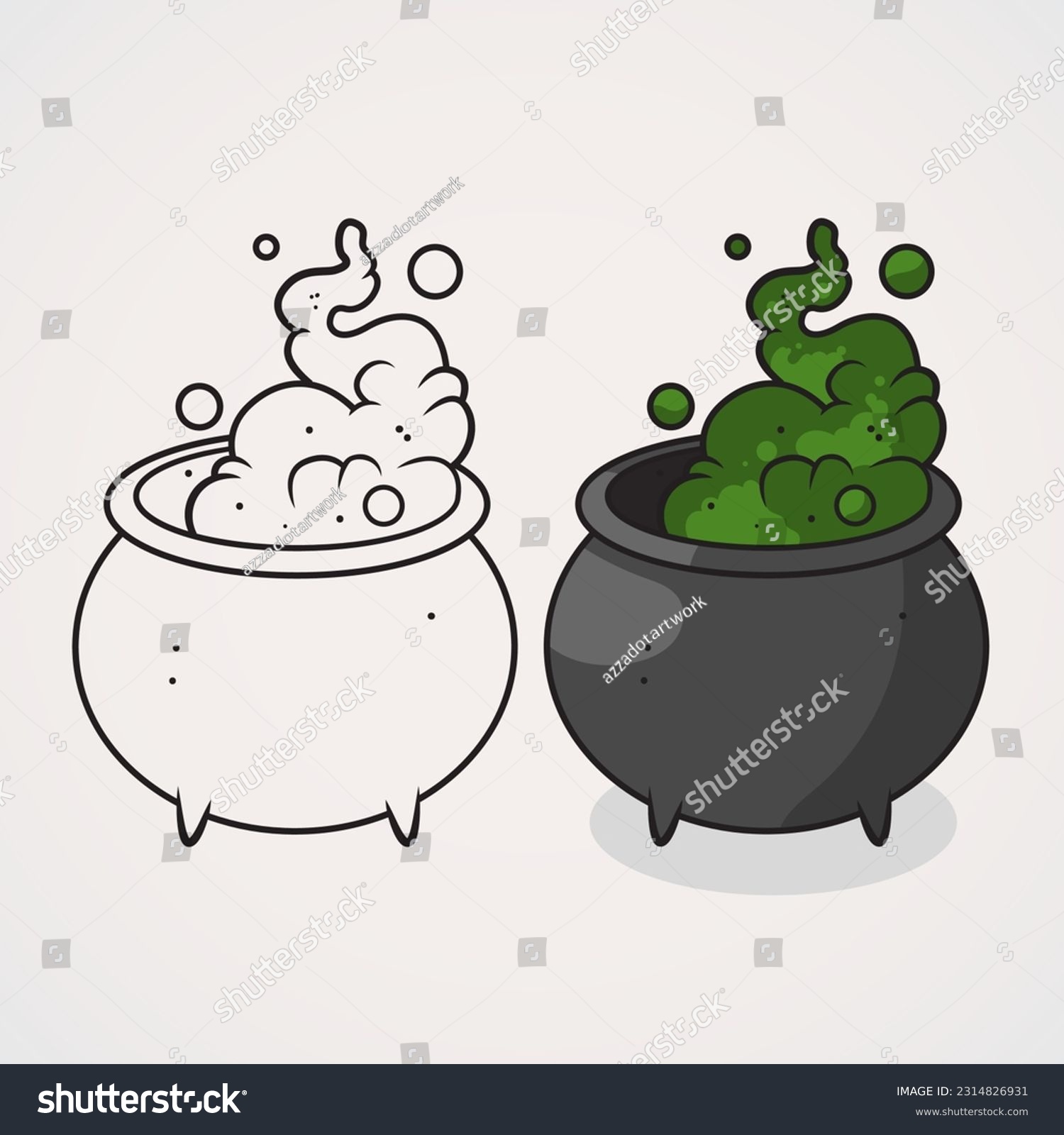 Stock vektor âcoloring pages magic potion furnace themeâ bez autorskãch poplatkå