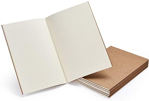 Coopay pack journal notebooks kraft brown cover dot grid bullet notebooks for travelers office home school business a size
