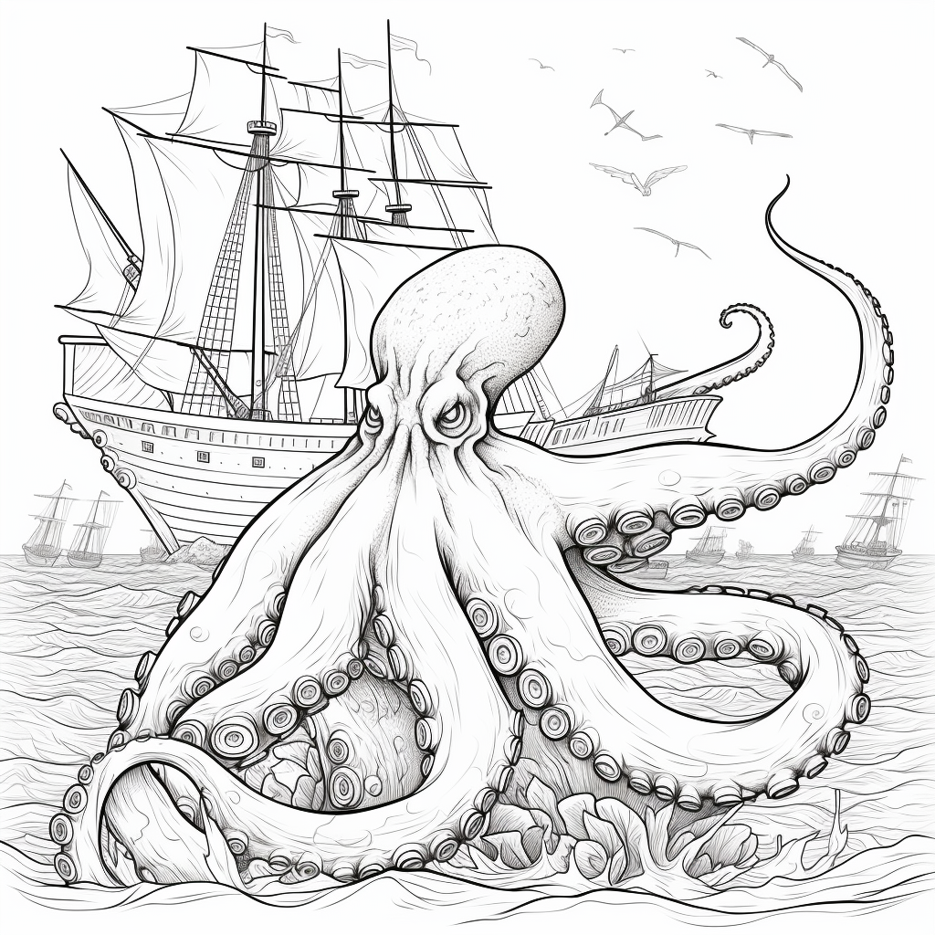 Octopus coloring book for children years old coloring pages