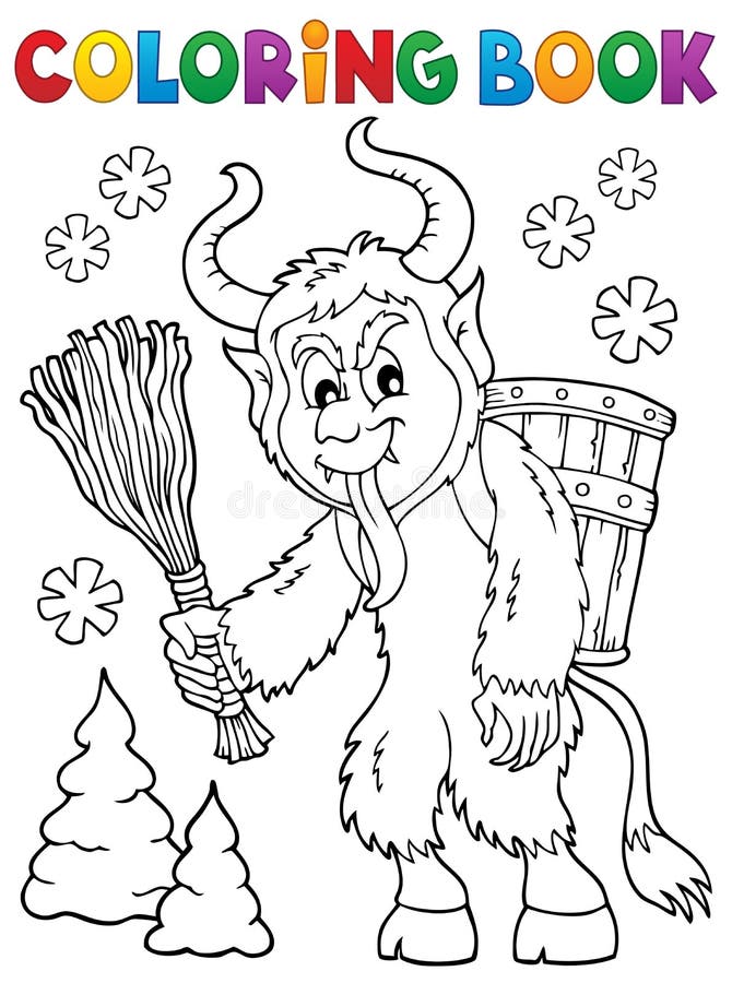 Coloring book krampus theme stock vector