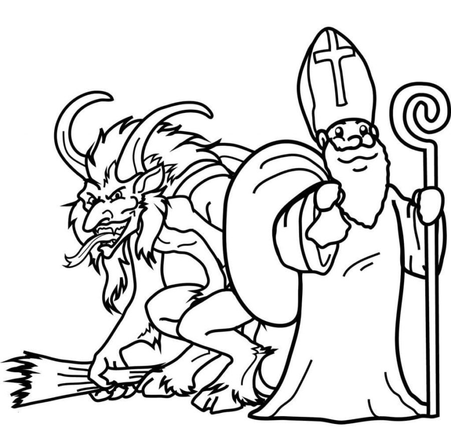 Christmas krampus coloring pages printable for free download