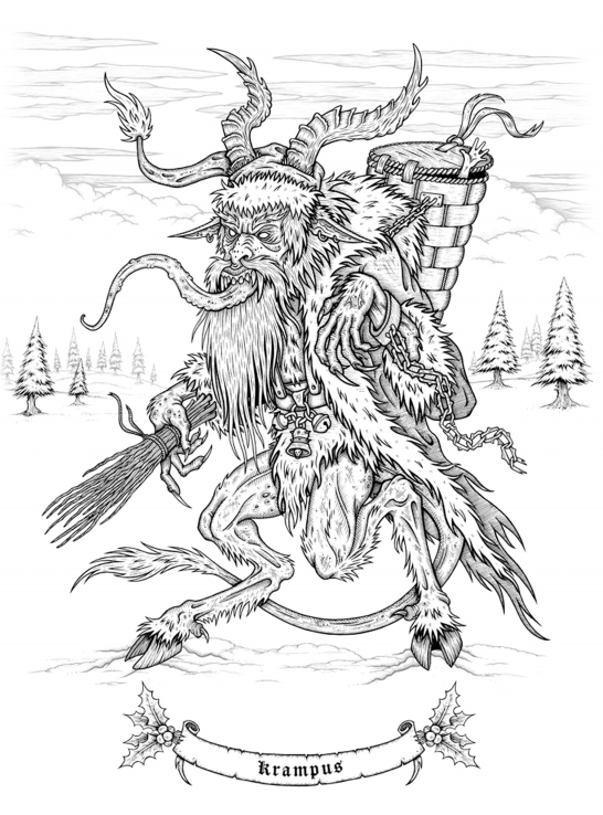 Colour krampus this holiday season with creepy christmas â library of the damned