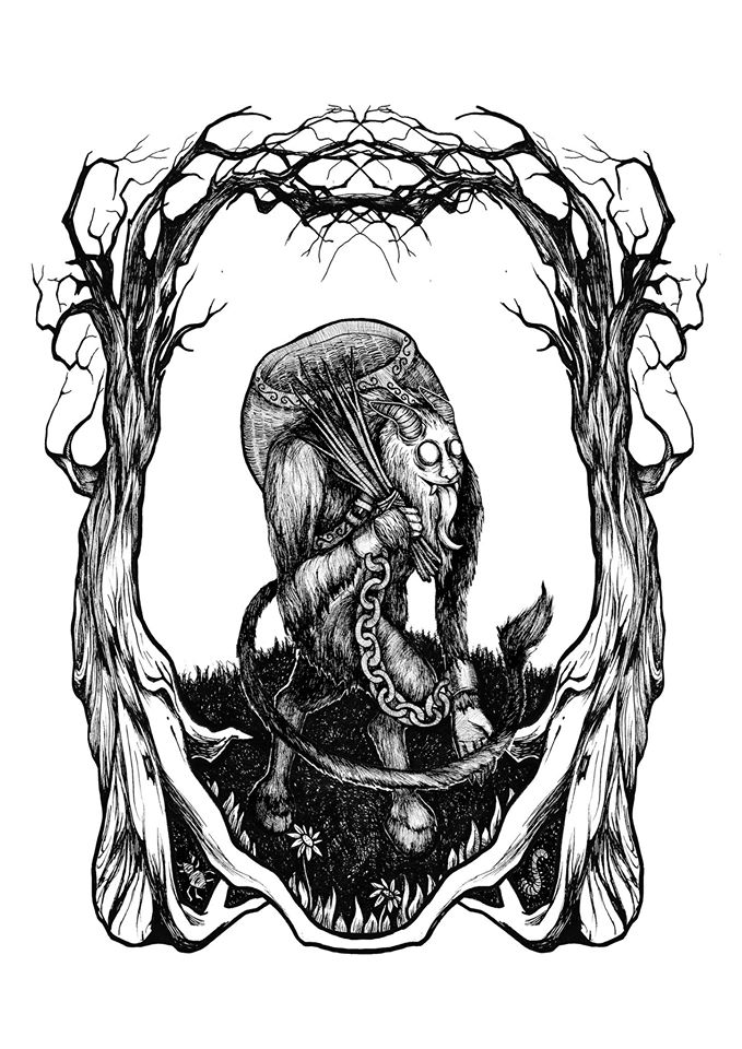 Little monster christmas print krampus