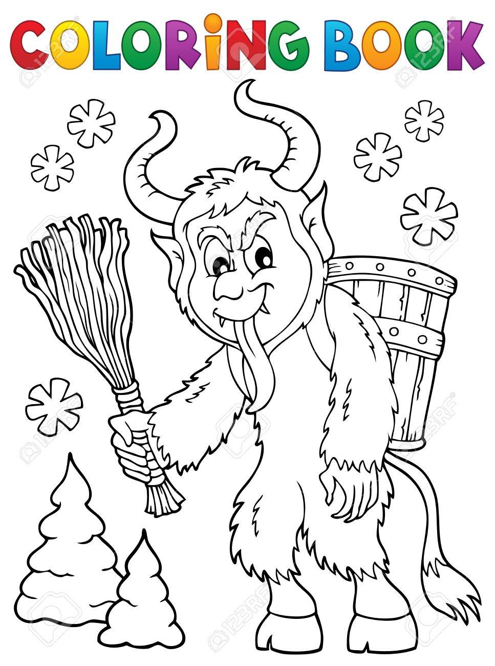 Coloring book krampus theme