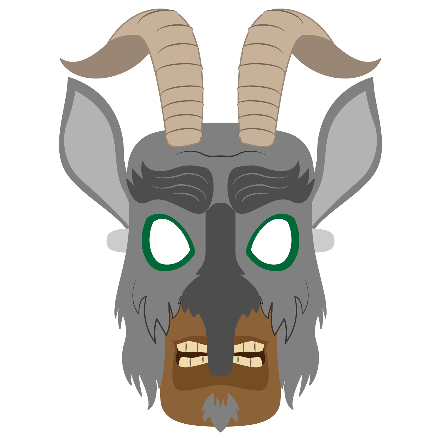 Krampus mask template free printable papercraft templates