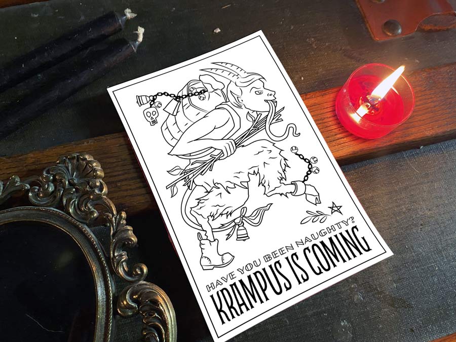 Krampus coloring challenge