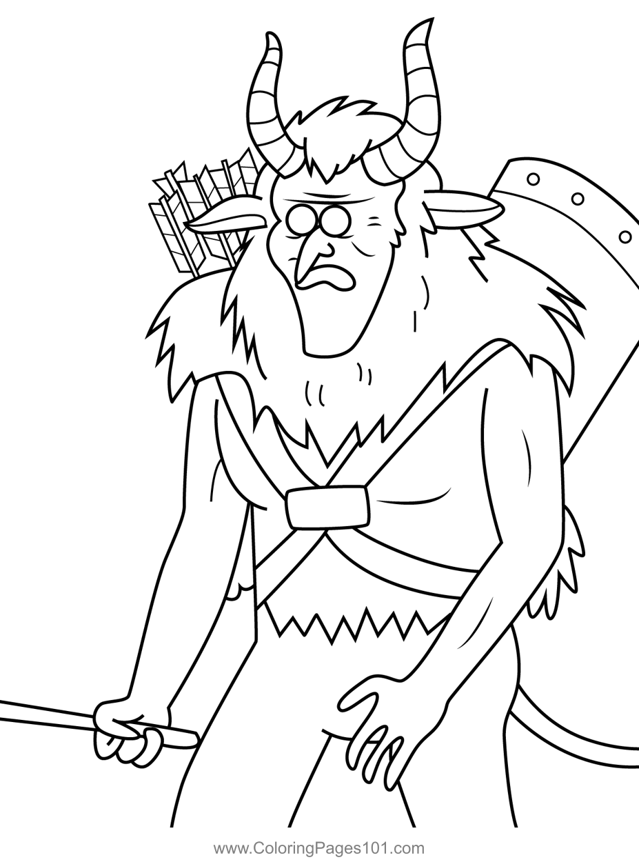 Krampus regular show coloring page for kids