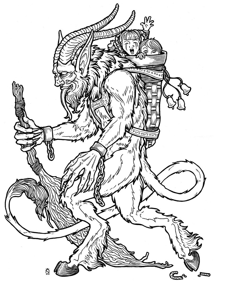Krampus coloring pages ideas krampus coloring pages creepy christmas