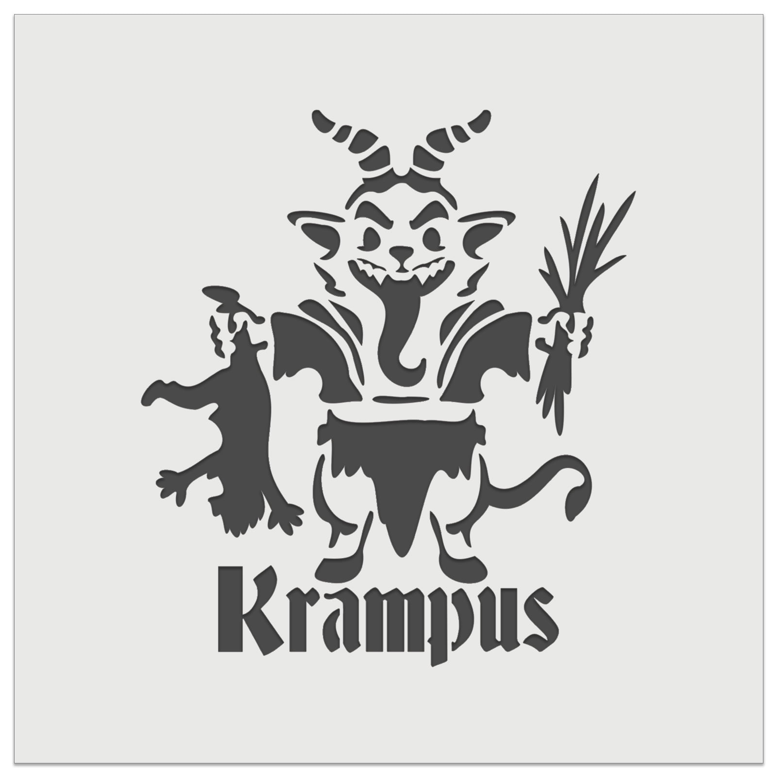 Little krampus christmas monster taking child demon devil diy cookie wall craft stencil