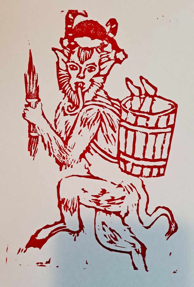 Merry krampus rprintmaking