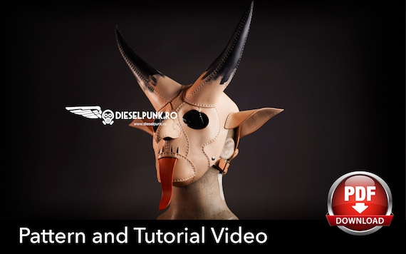 Krampus mask pattern devil mask diy pdf download video tutorial