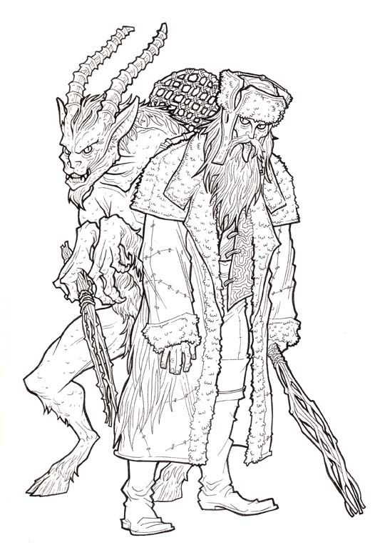 Krampus krampus creepy christmas christmas coloring sheets
