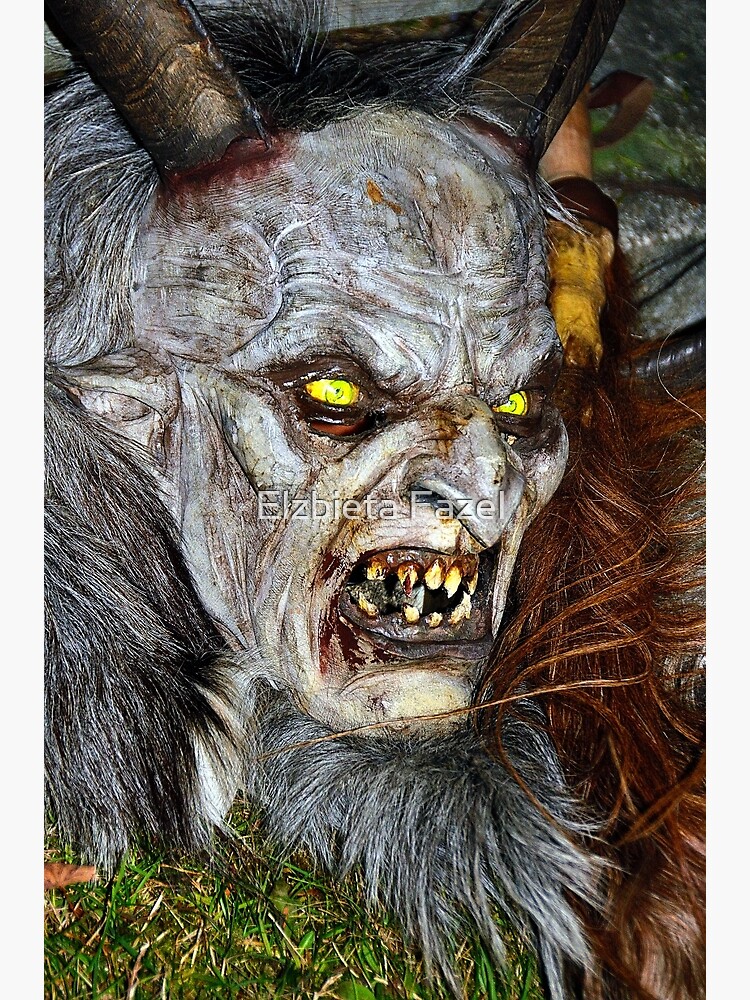 Traditional krampus mask tyrol austria poster for sale by elzbieta fazel