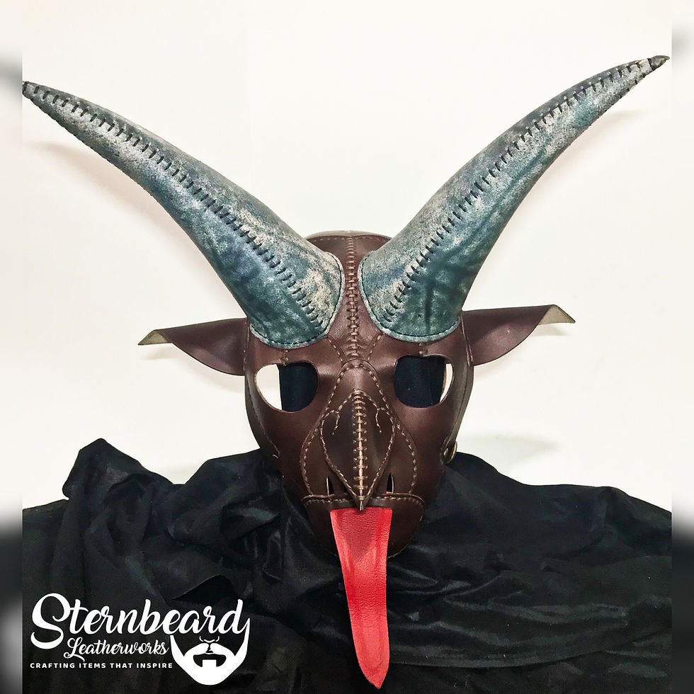 Krampus mask sternbeard leather