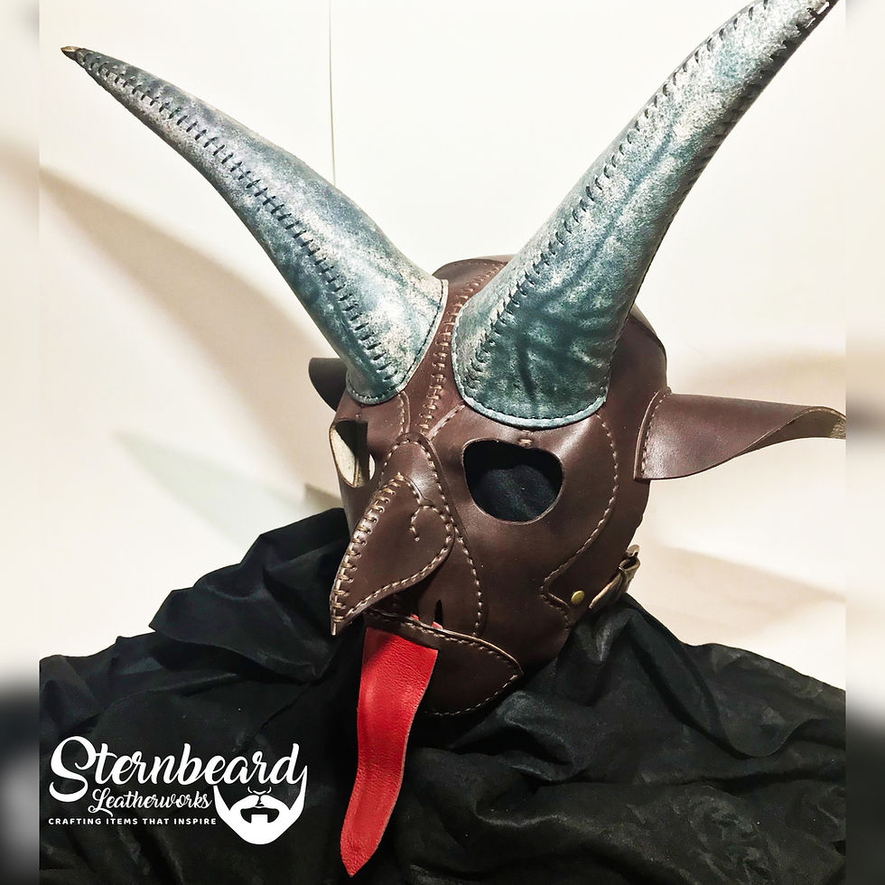 Krampus mask sternbeard leather