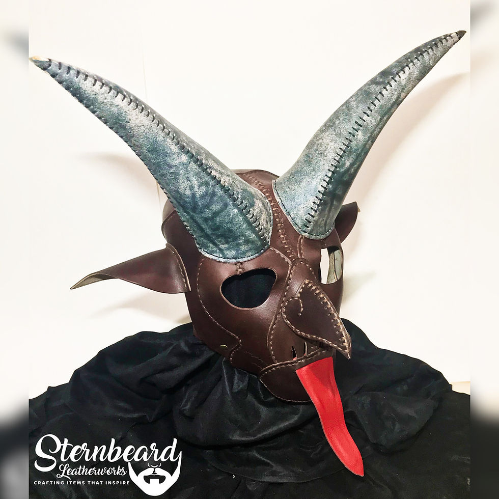 Krampus mask sternbeard leather
