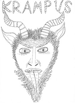 Christmas folklore krampus half devlil half goat by arrincat tpt