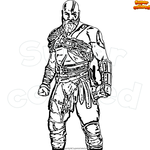 Coloring page fortnite kratos