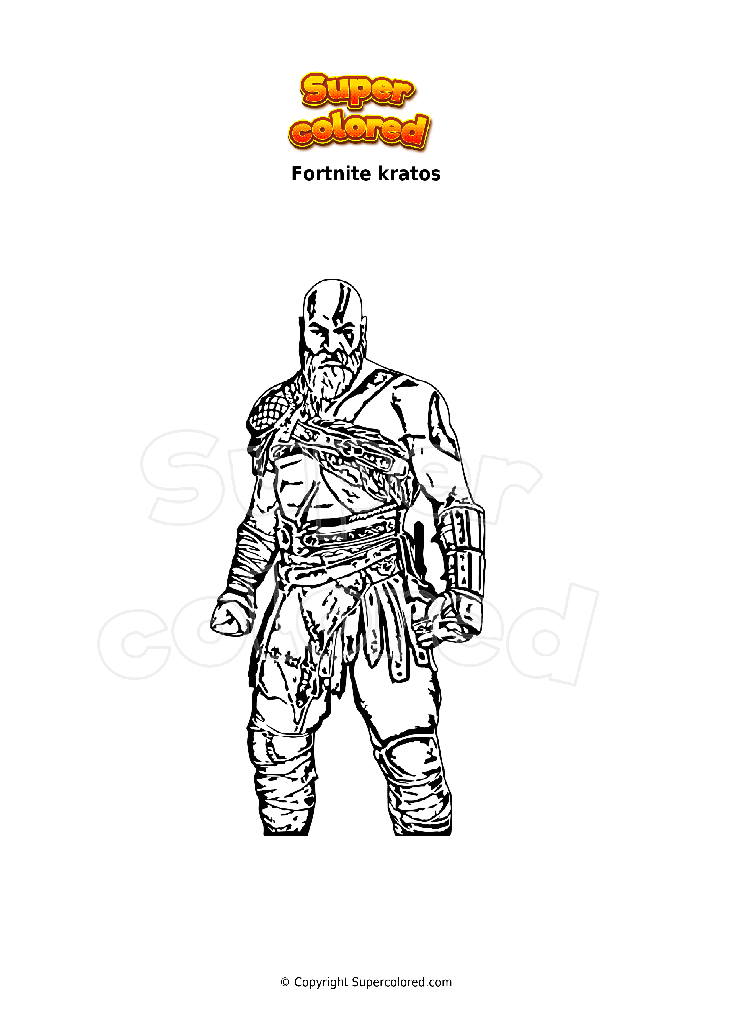 Coloring page fortnite kratos