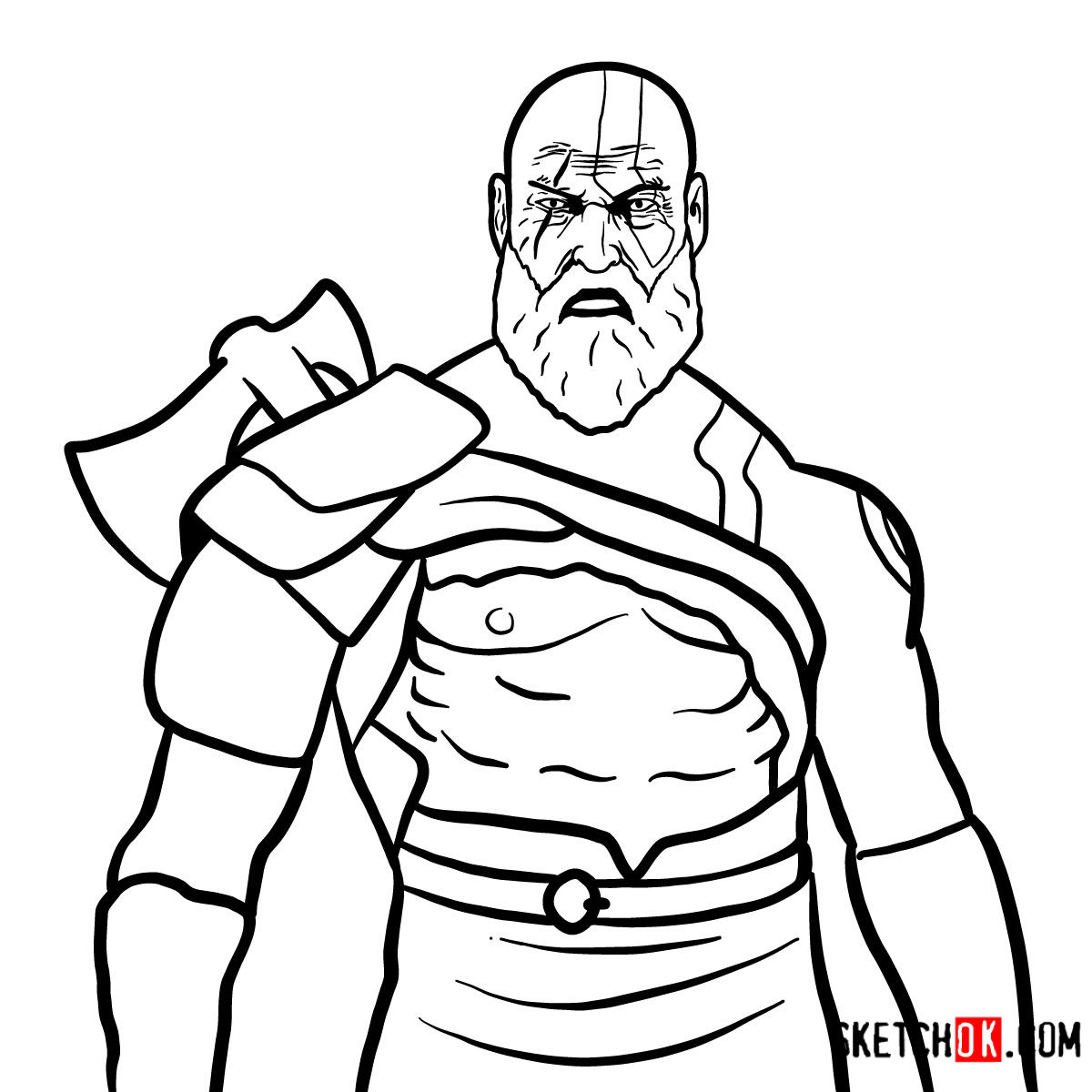 How to draw kratos from god of war
