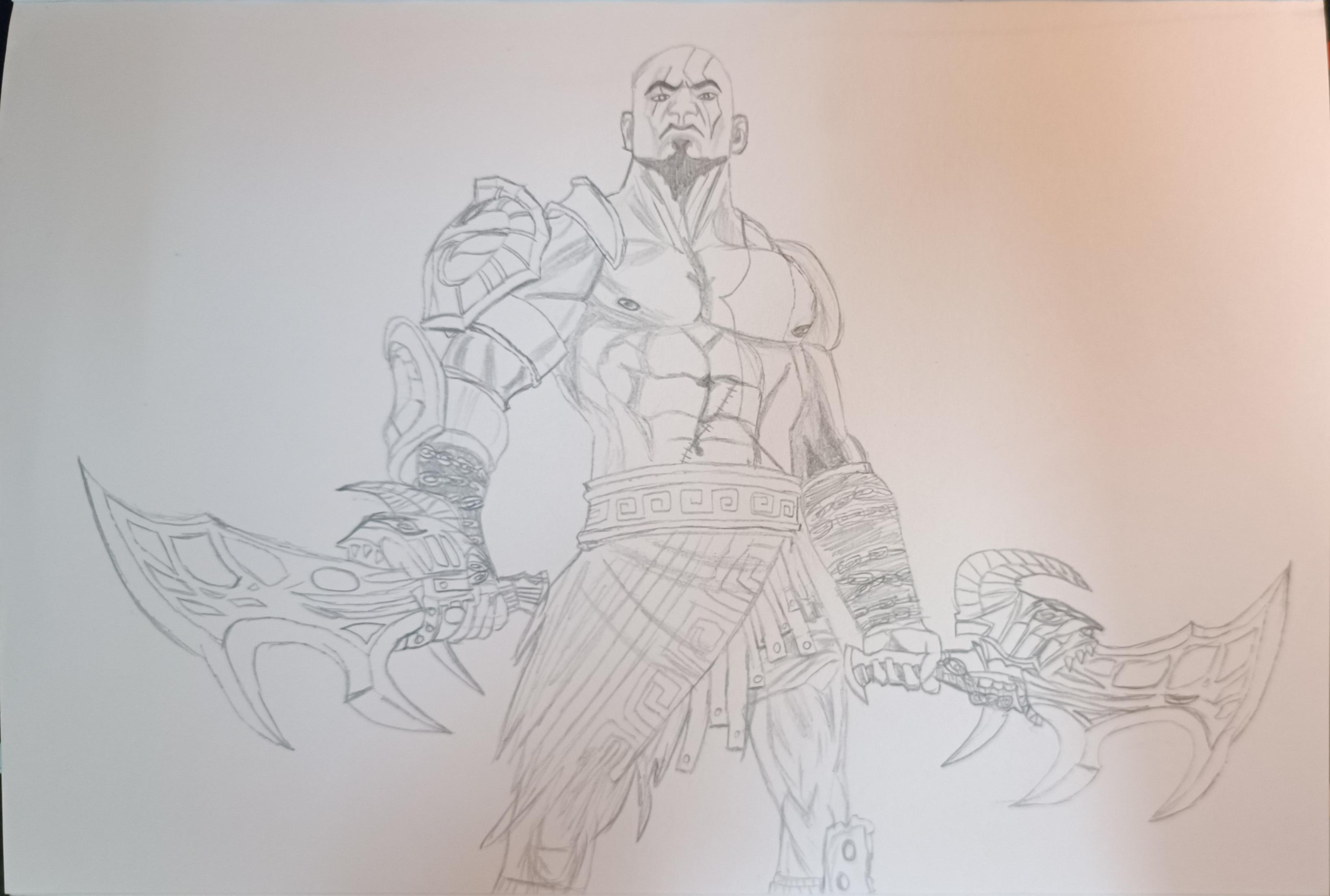 A kratos drawing i did a few days back rgodofwar