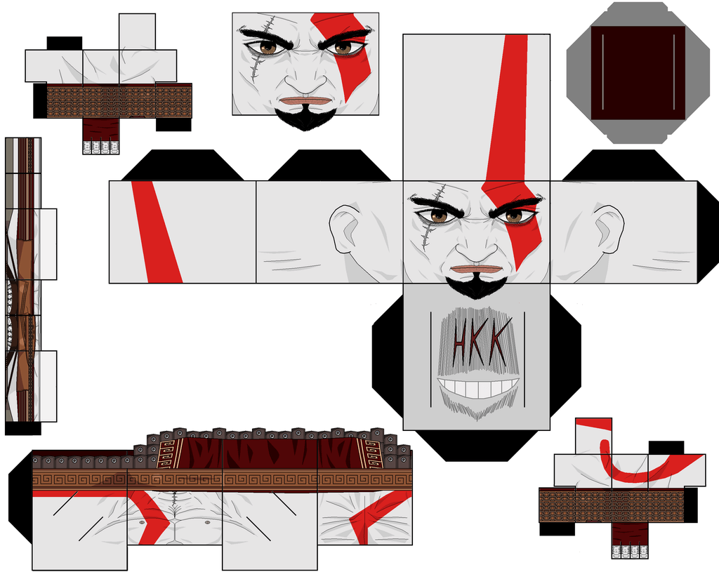 Kratos from god of war paper craft model free printable papercraft templates