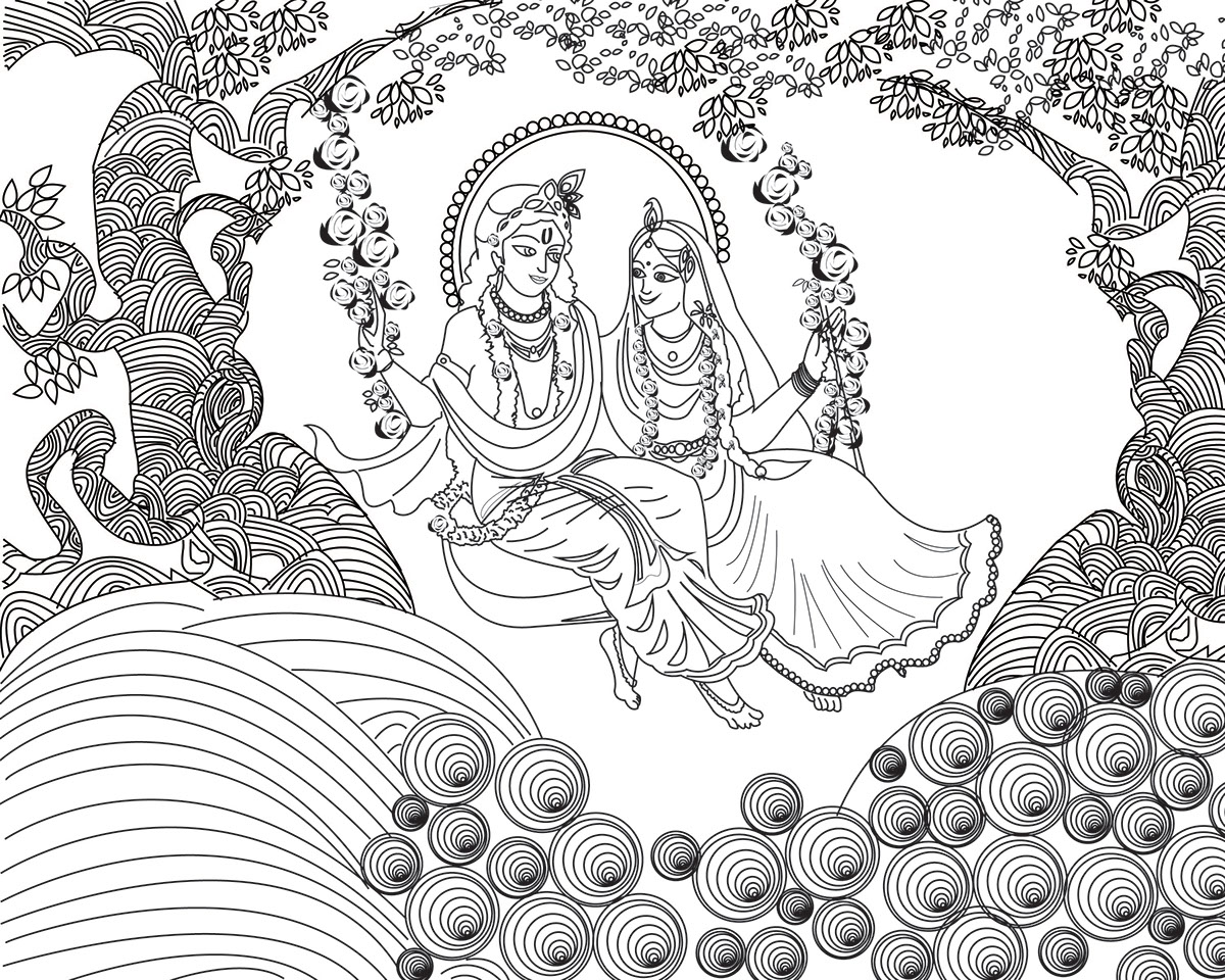 Krishna coloring book