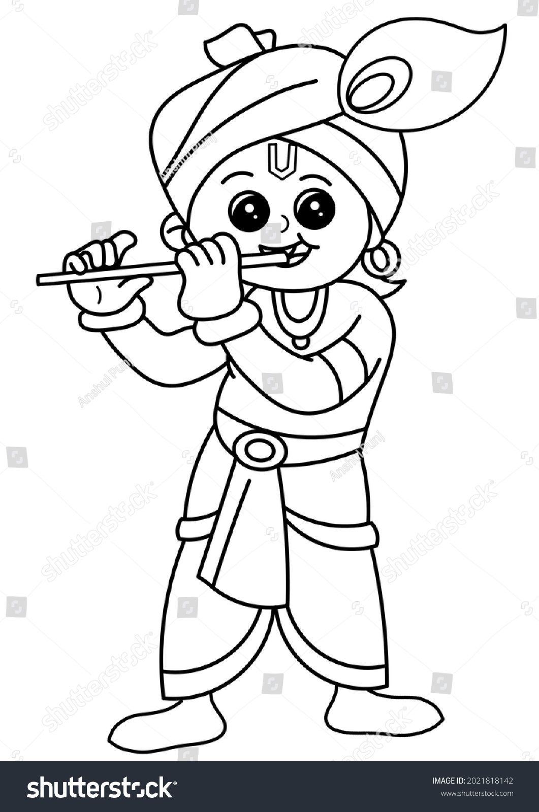 Krishna colouring page colouring pages coloring stock illustration