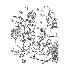 Wonderful lord krishna coloring pages for toddlers