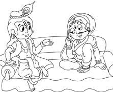 Colouring book hare krishna kids