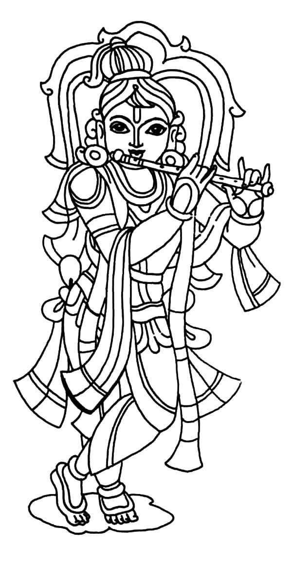 Drawing lord krishna coloring pages