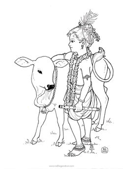 Colouring pages radhe gendron