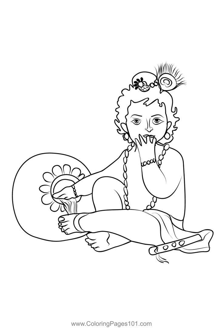 Bal krishna coloring page bal krishna coloring pages hindu gods