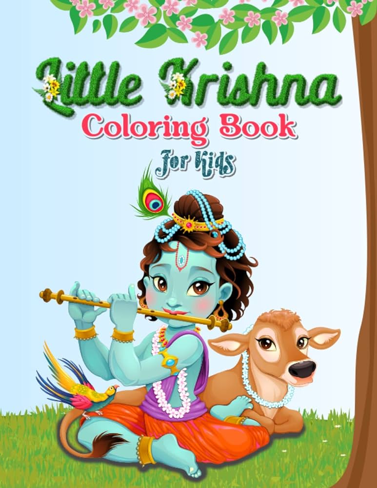 Little krishna coloring book for kids cute krishna coloring book for kids with a krishna childhood sketch included das joni chandra books