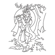 Wonderful lord krishna coloring pages for toddlers