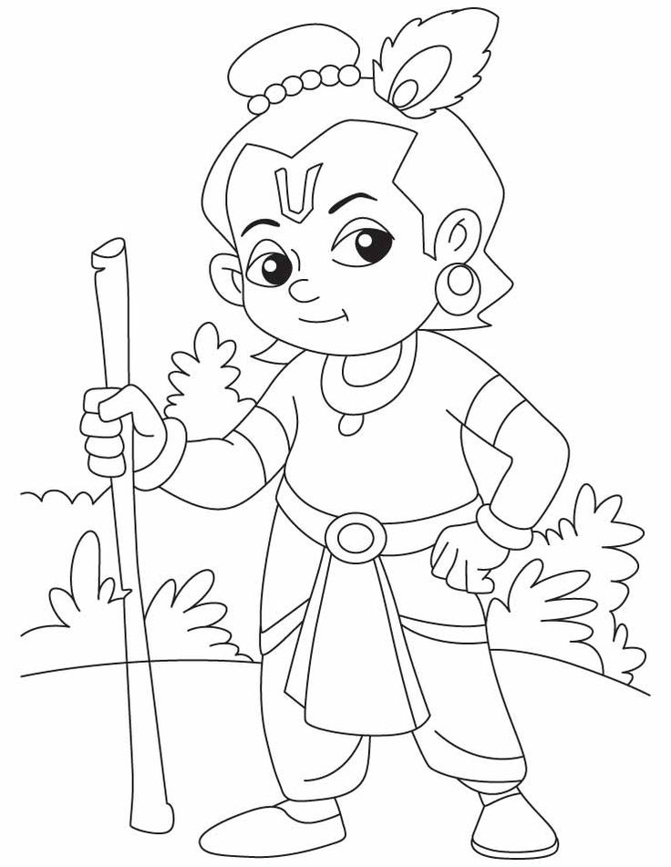 Lord krishna colorg pages krishna patg easy cartoon drawgs art drawgs simple
