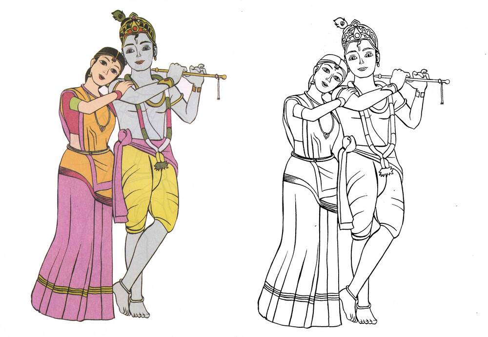 Krishna copy coloring book