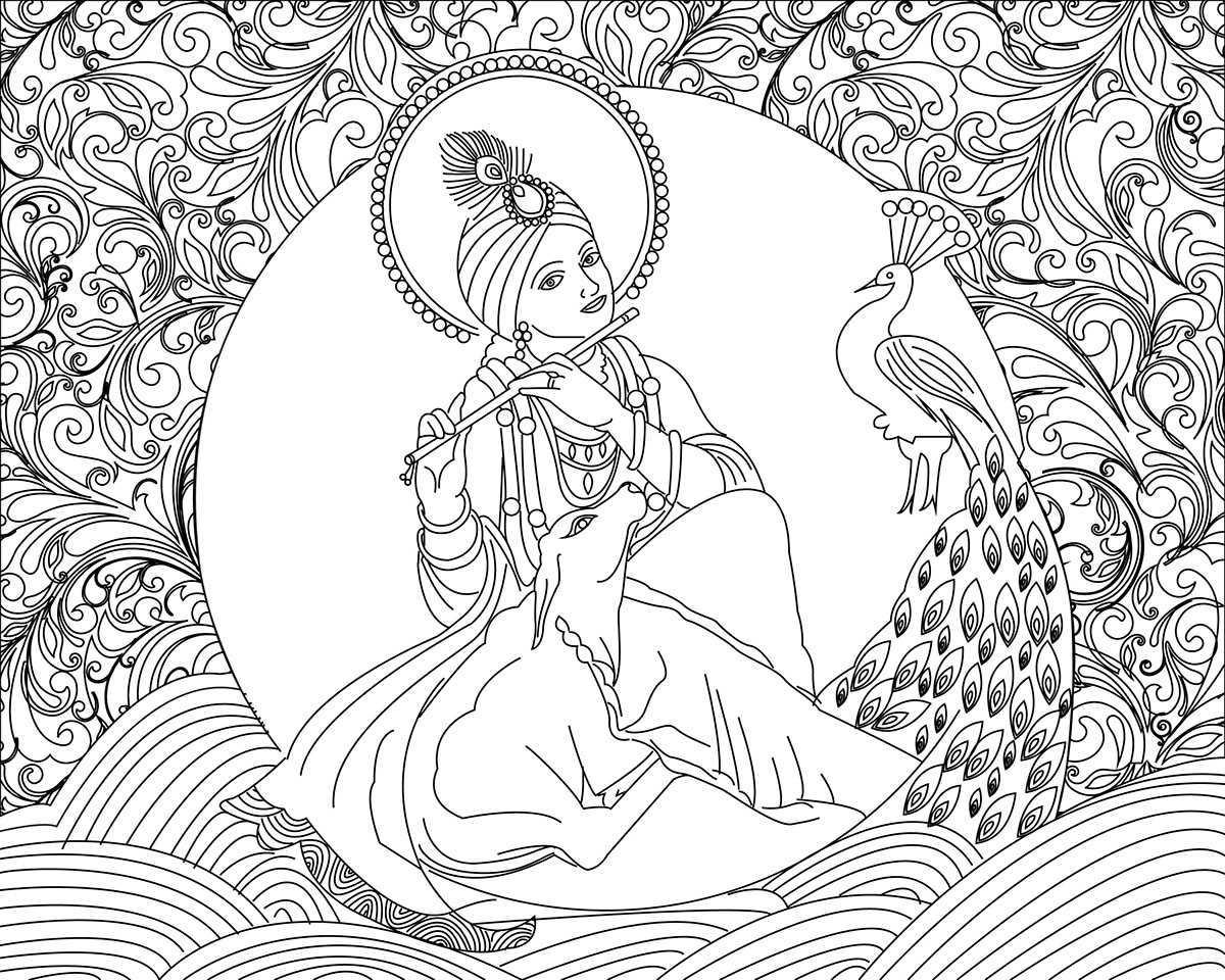 Krishna coloring book