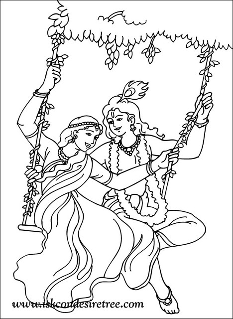 Colouring krishna poster