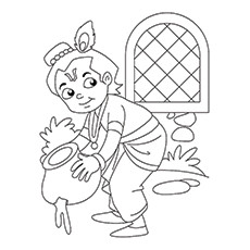 Wonderful lord krishna coloring pages for toddlers