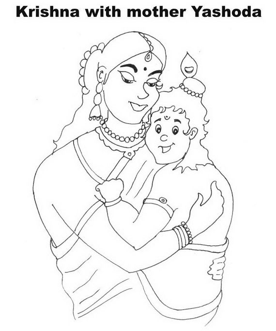 Shri krishna janmashtami coloring printable pages for kids krishna janmashtami art drawings for kids krishna birth