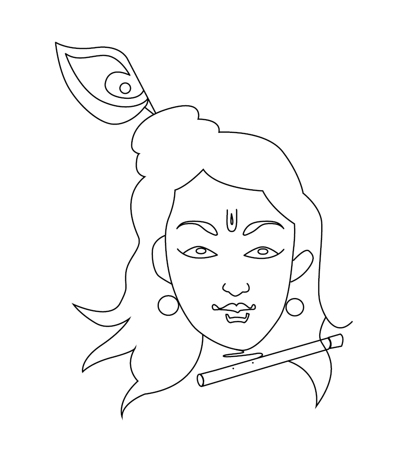 Lord krishna colouring picture free colouring book for children â monkey pen store