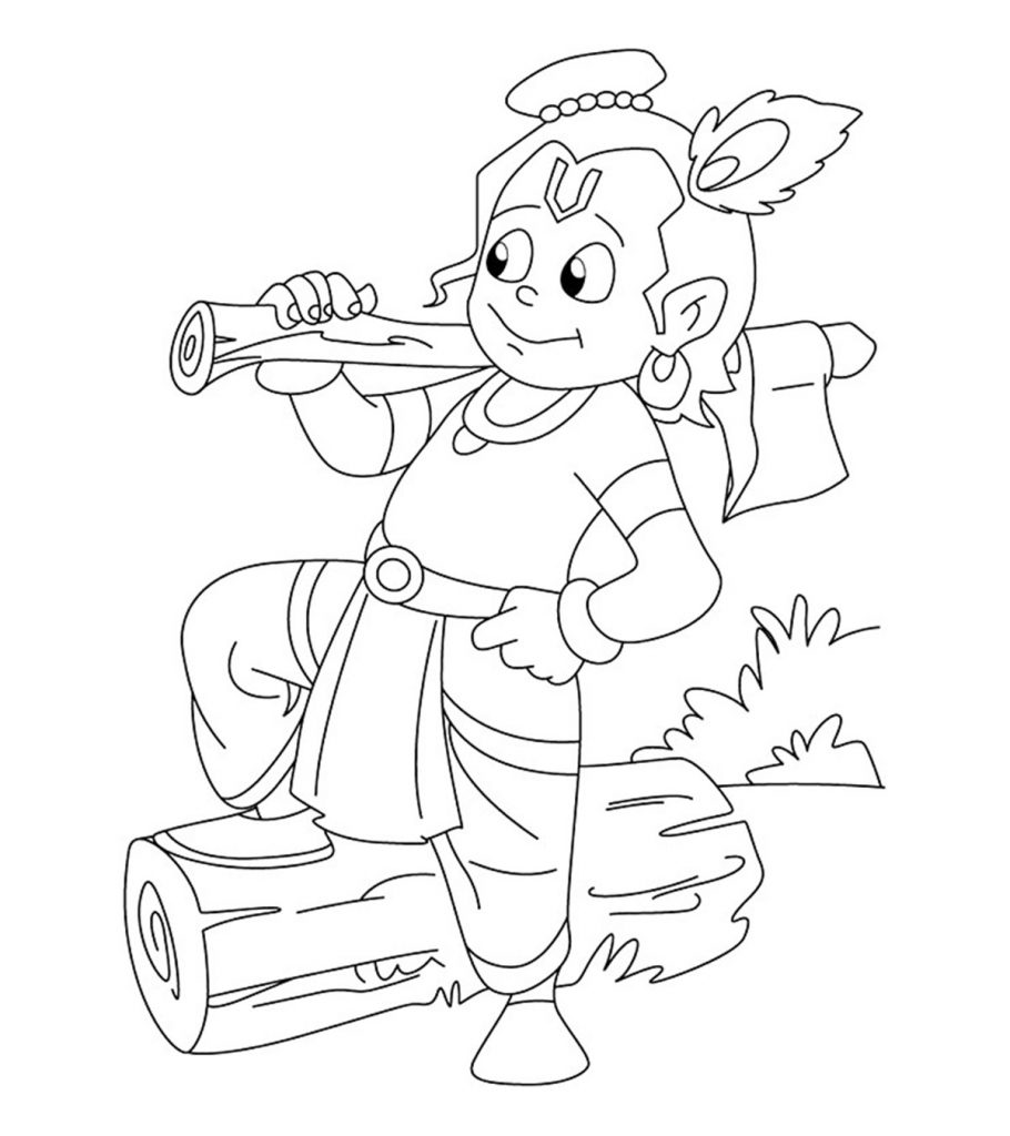 Wonderful lord krishna coloring pages for toddlers
